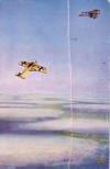Unteroffizier B�hme greift3 feindliche Flieger an, von denen er 2 herunterschie�t.